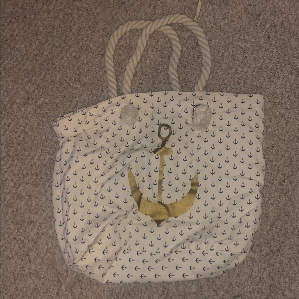 Anchor print tote bag